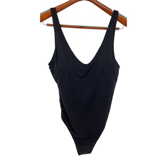 Athleta Black V-Neck One-Piece Swimsuit Size Tall Large - Picture 6 of 9